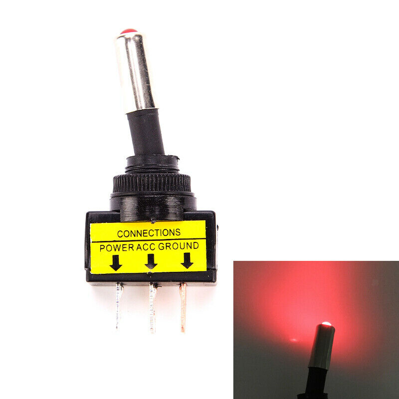 4 Pieces 12V 20A Auto LED Rocker Switch 3Pin SPST Switch For RV