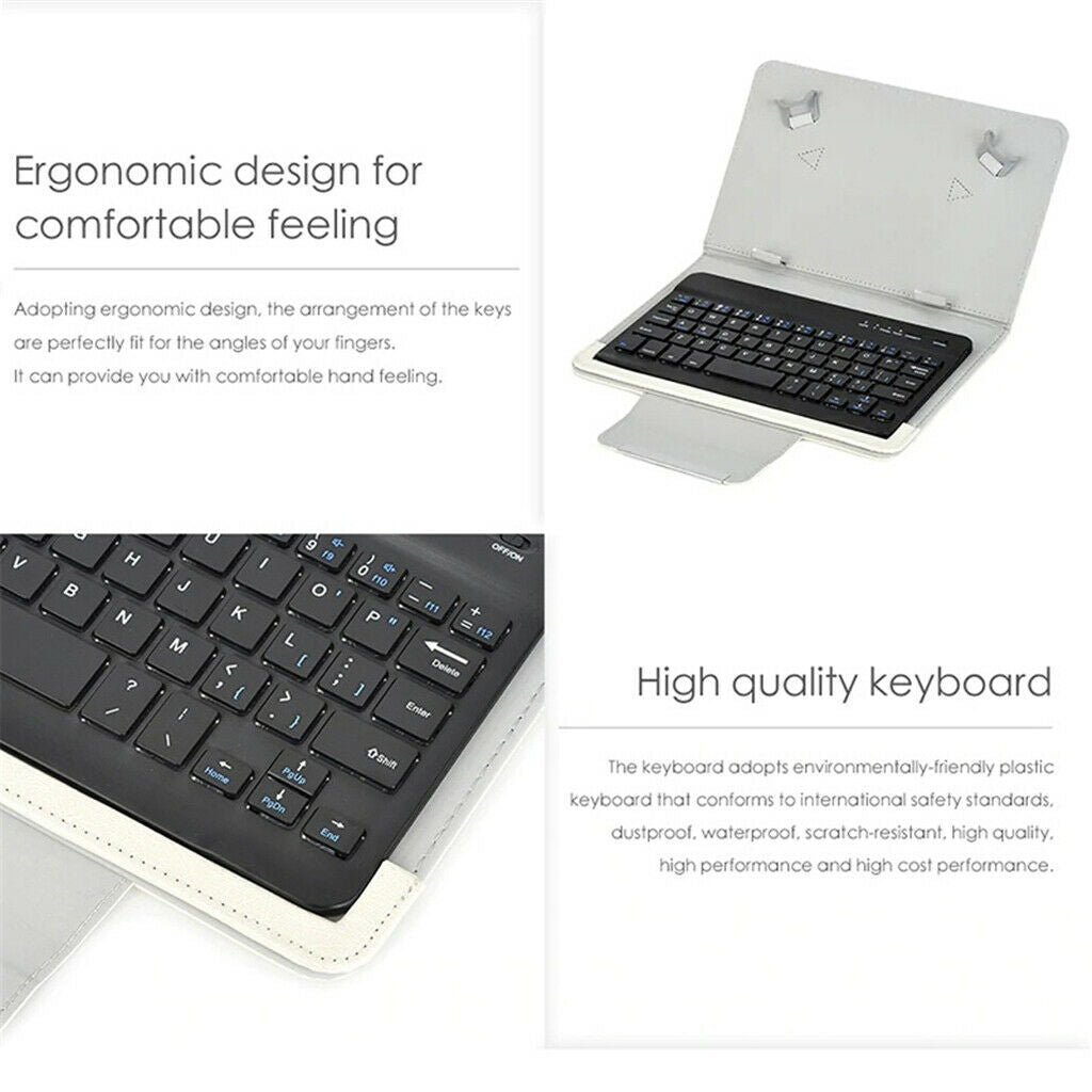 3 in 1 Universal Bluetooth Keyboard for 9-10 inch Tablet PC White