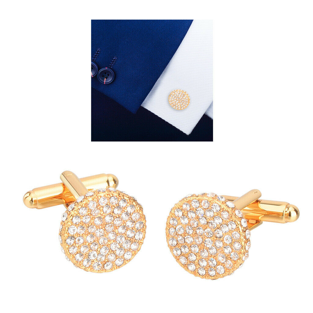 1 Pair Male Rhinestone Cuff Links Collar Cufflinks Business for Usher Bride