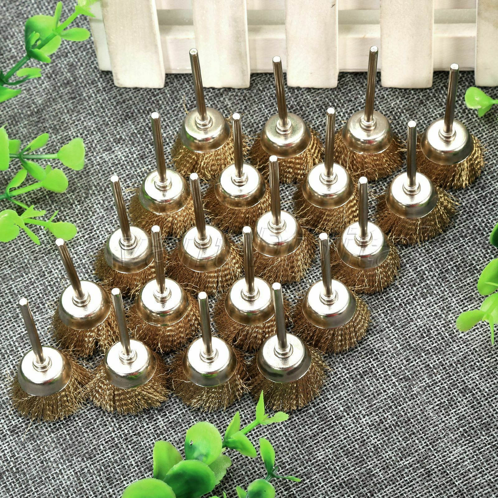 20pcs 25mm Brass Wire Wheel Brushes Bowl Polishing Rotary Tool Power Accessories