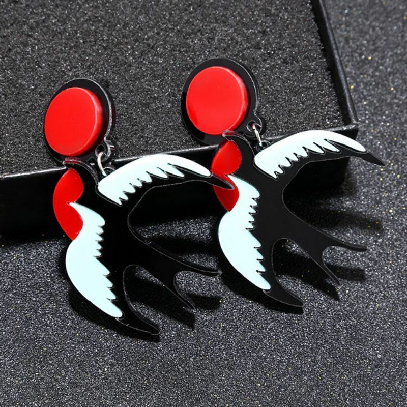 Bird Acrylic Drop Statement Earrings Freedom Swallow Stand Out Fashion Jewelry