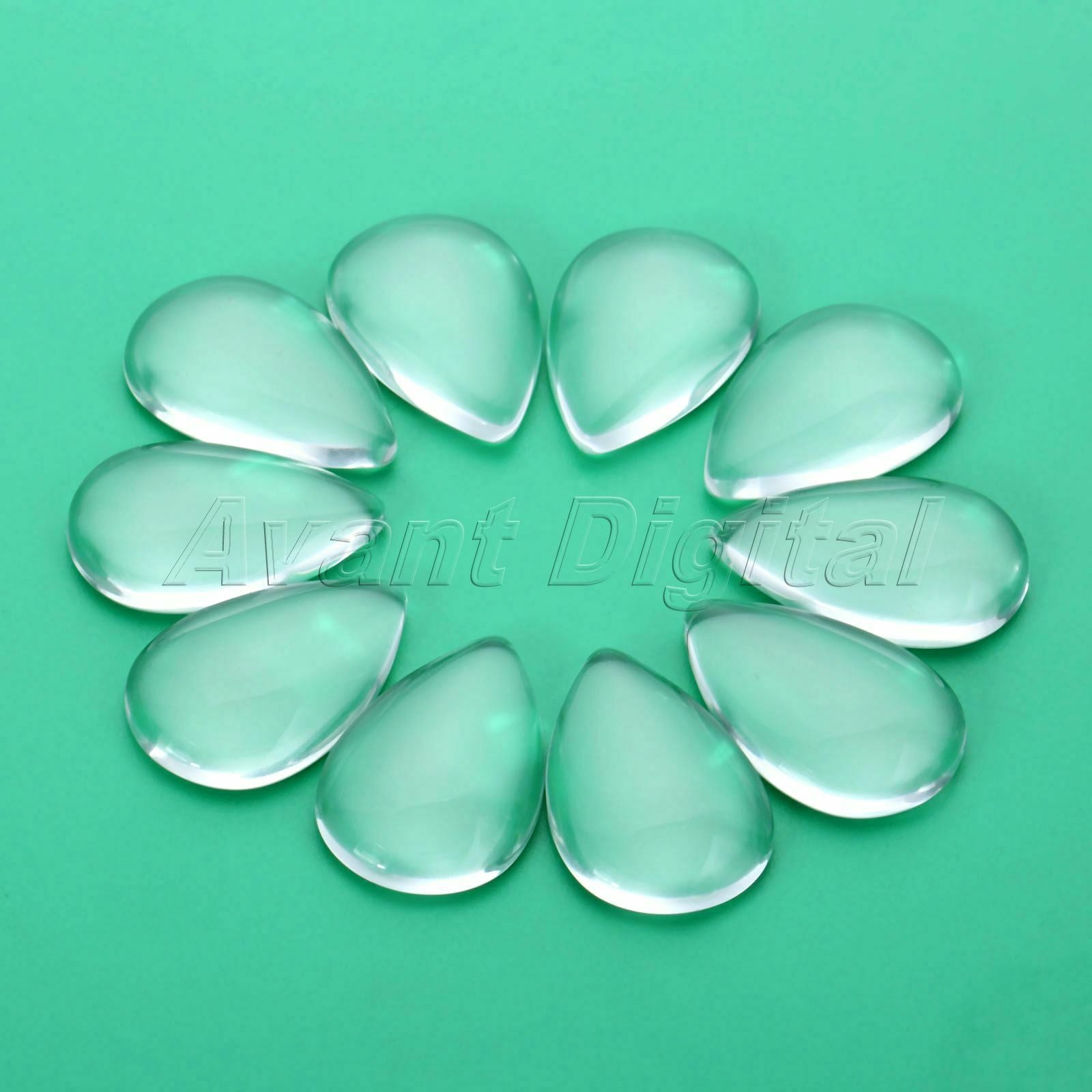 10pcs Teardrop Glass Cabochon Transparent Flatback Crystal Scrapbooking Beads