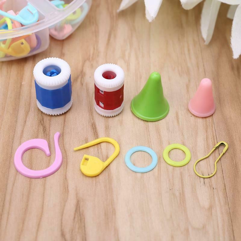 69pcs Knitting Crochet Locking Stitch Markers Needle Protector Counter Gourd Pin