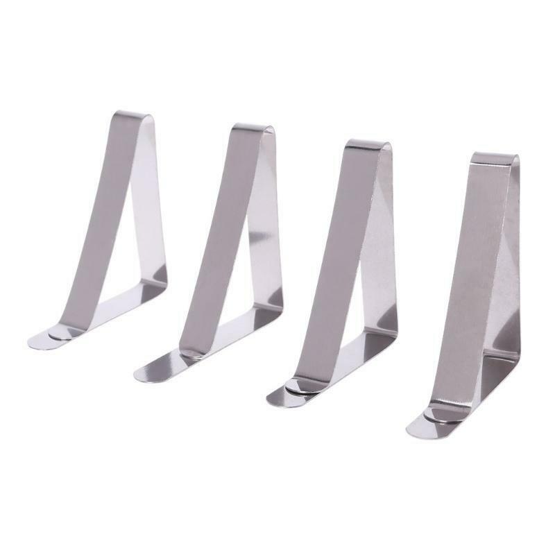 4pcs Stainless Steel Tablecloth Cover Clip Clamp Holder Picnic Party Tools