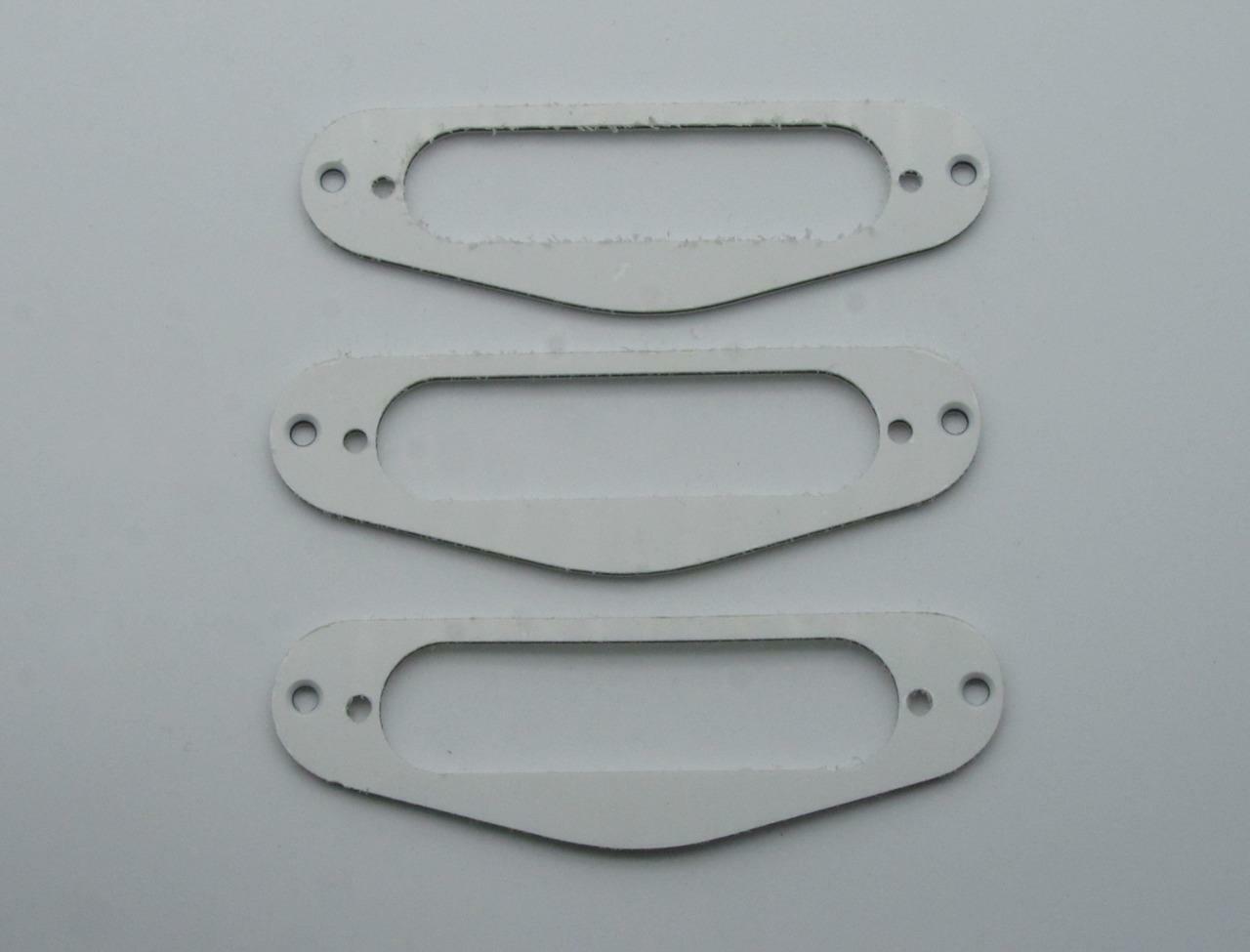 3x White 3 Ply Guitar Single Coil Pickup Surround Ring for Strat ST Sized Pickup