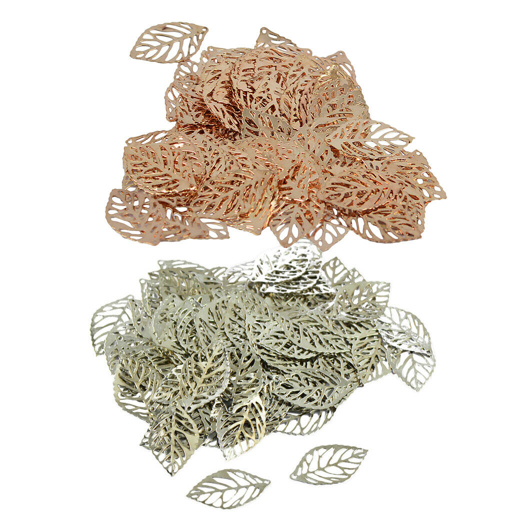 200pcs Metal Leaf Charms Pendants Jewellery Making Findings Handcrafted