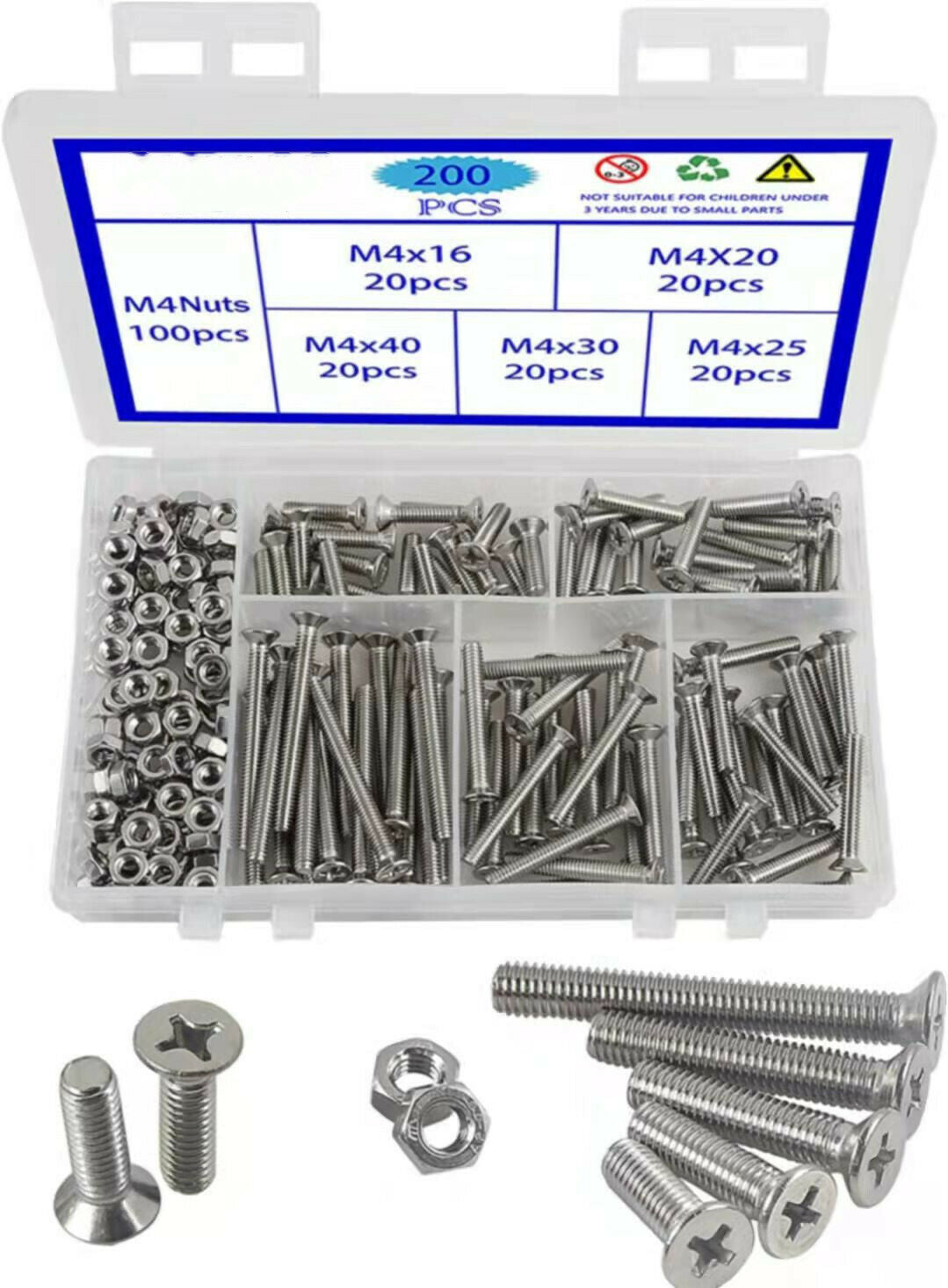 M4 200 Boxed Flat Head Machine Line Set Cross Line 304 Stainless Steel