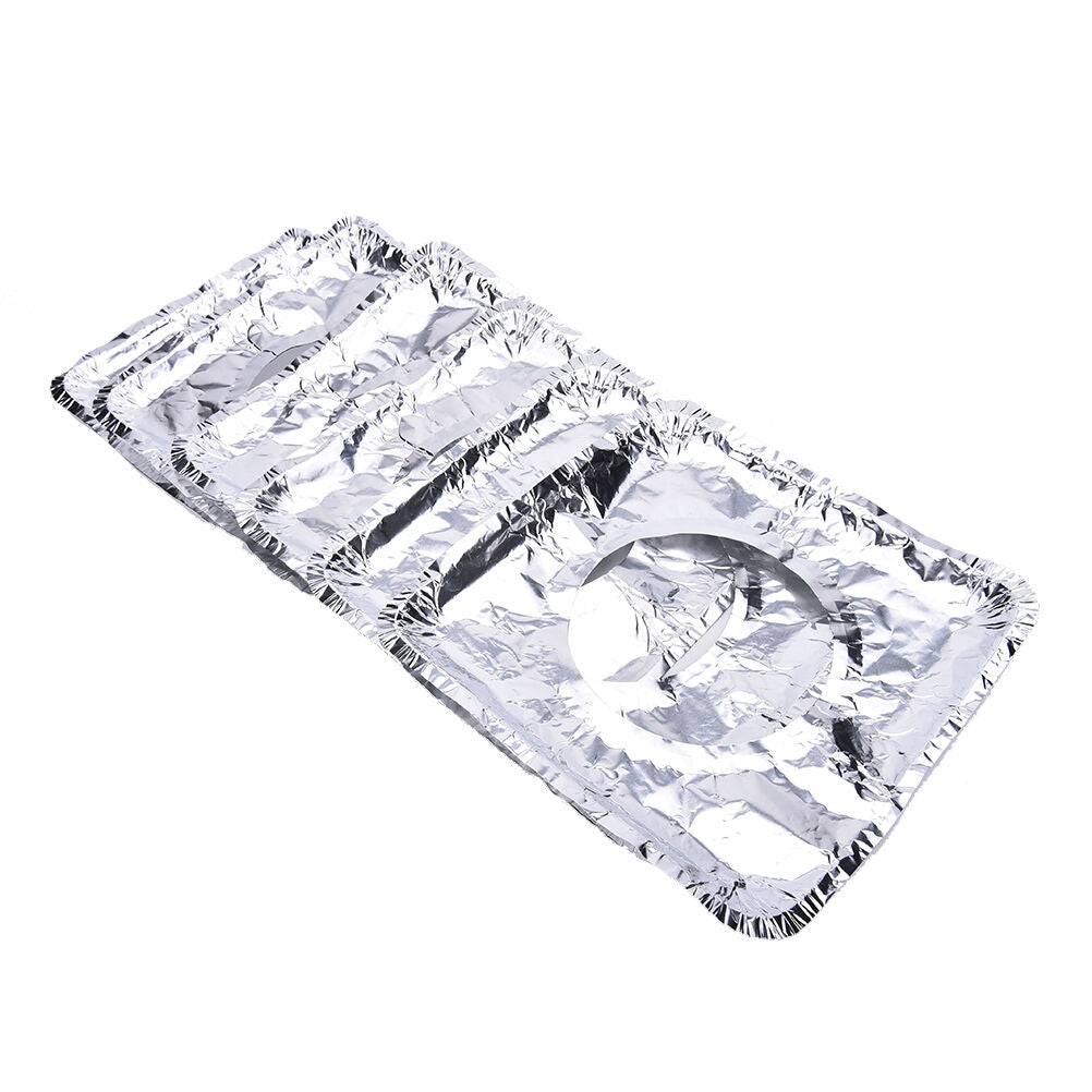 10X Aluminum Foil Square Gas Burner Disposable Bib Liners Stove Cover.l8