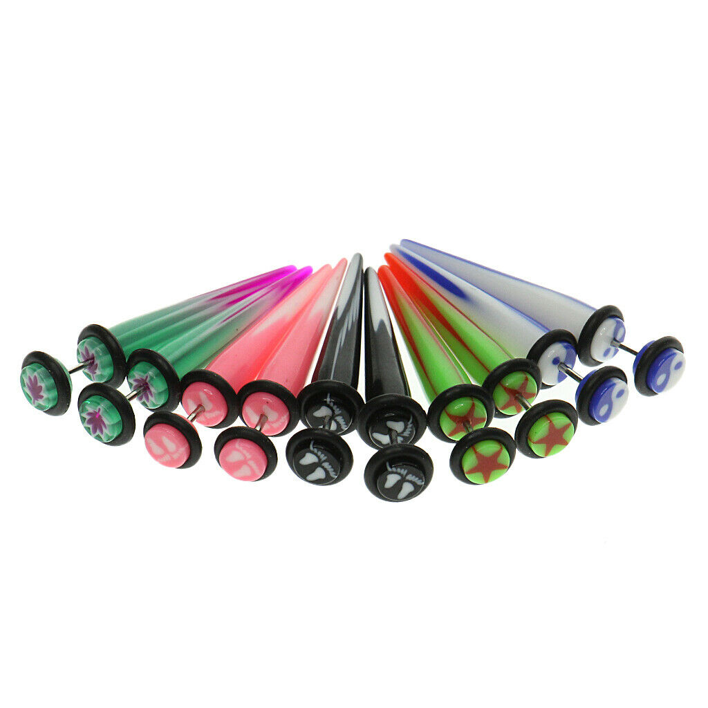 5 Pairs Mixed Colors Stretch Bar Acrylic Ear Expander Tunnel Stretch Bar Jewelry