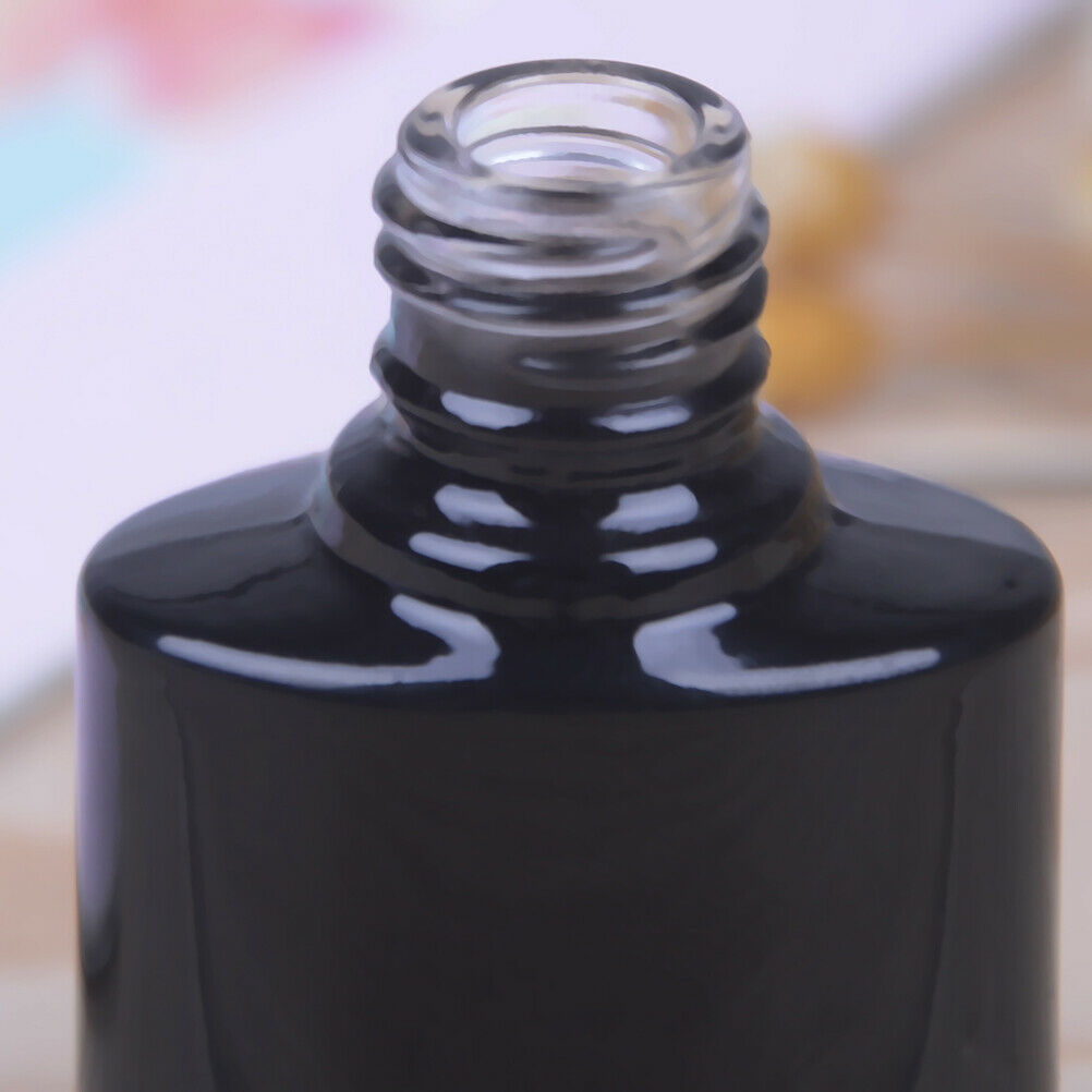 10ml Empty Nails Polish Bottle Black Glass With Agitator Mixing Ball Nail poBDA