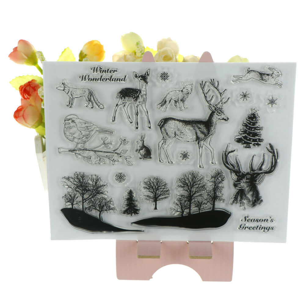 Lovely Xmas theme animals clear stamps scrapbooking album card decor craf.l8