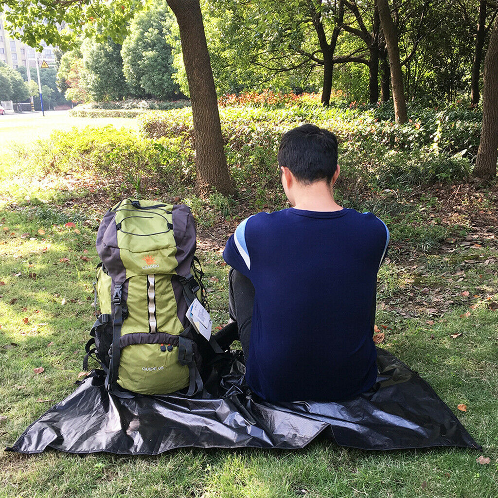 Multifunction Rain Poncho Outdoor Camping Hiking Climbing Waterproof Apron Black