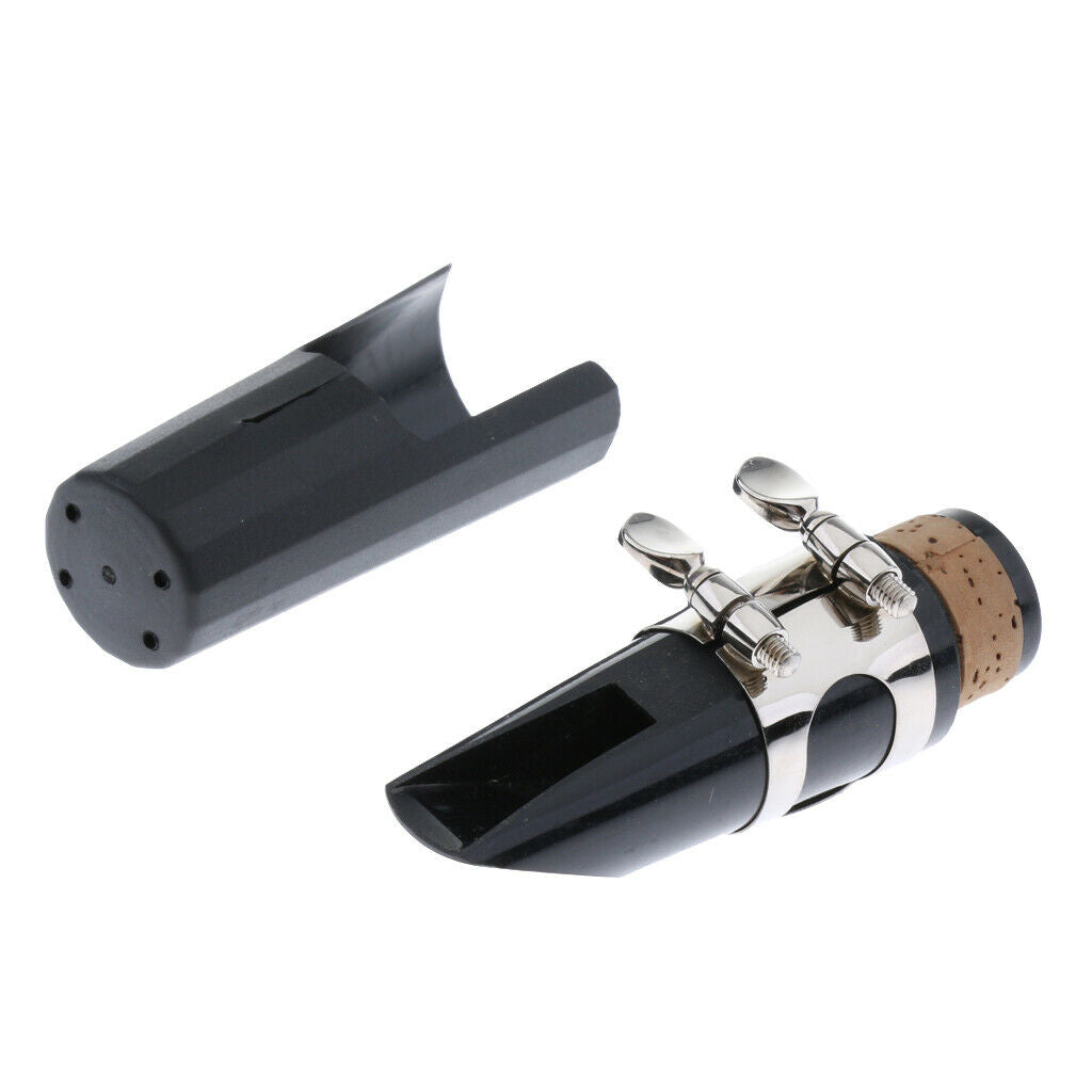 Premium Metal Bb B Flat Clarinet Mouthpiece with Flute Head Clamp and   for
