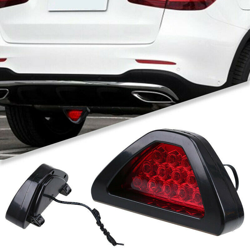 12V Car Sporty F1 Style Triangle 12LED Rear Stop Tail Third Brake Light Lamp Tt