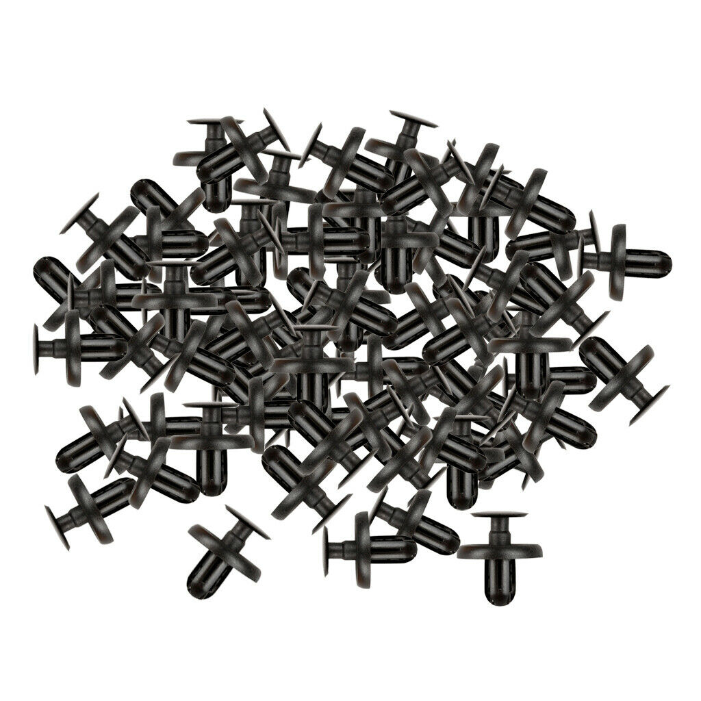 100 lot Automobile Mud Skirt Blind Rivets Nylon 0.27inch Retainer Clips Pins