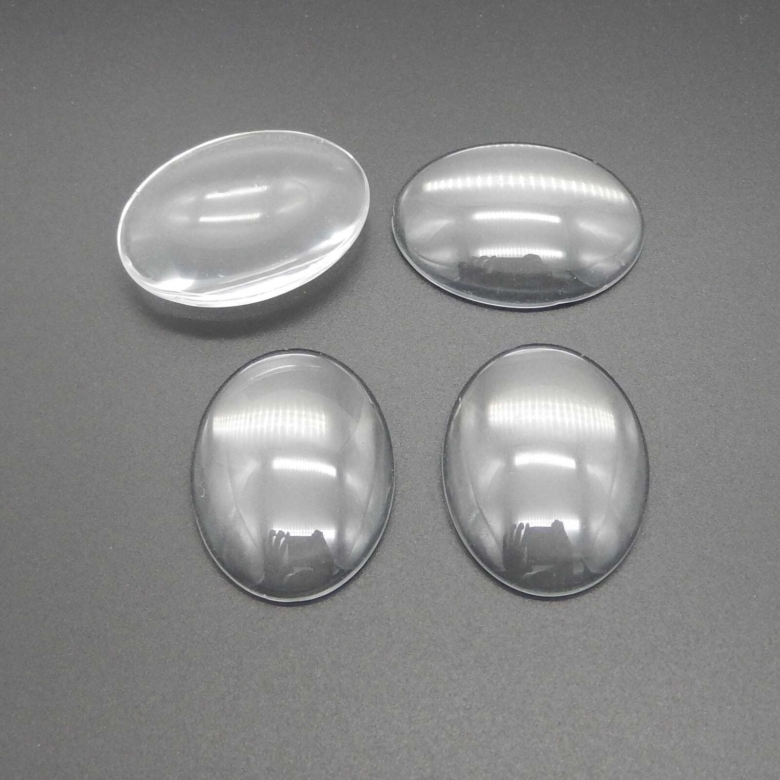 10 pcs Clear Glass Dome Cabochons Oval Cameo Flat Back Jewelry Crafts 40x30mm