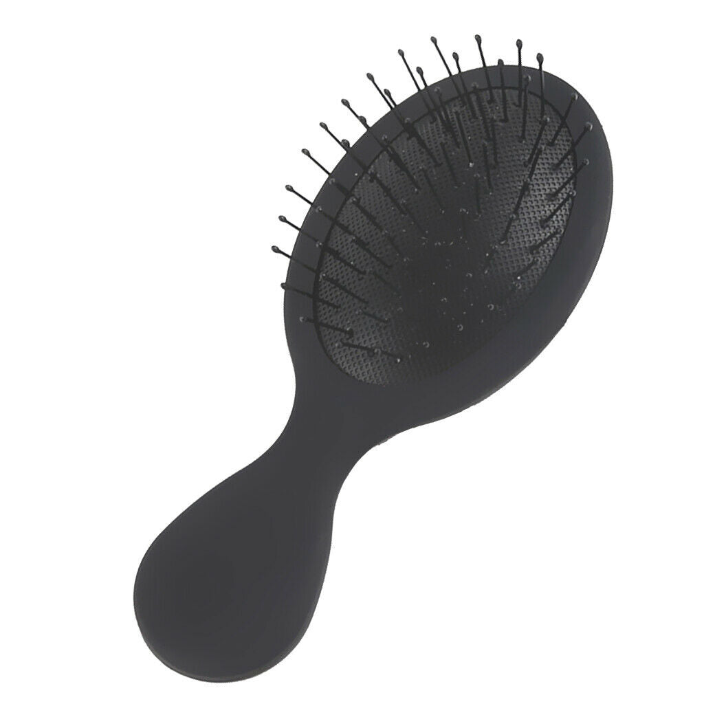 Mini Anti-static Scalp Massage Paddle Hairbrush Cushion Detangling Comb Black