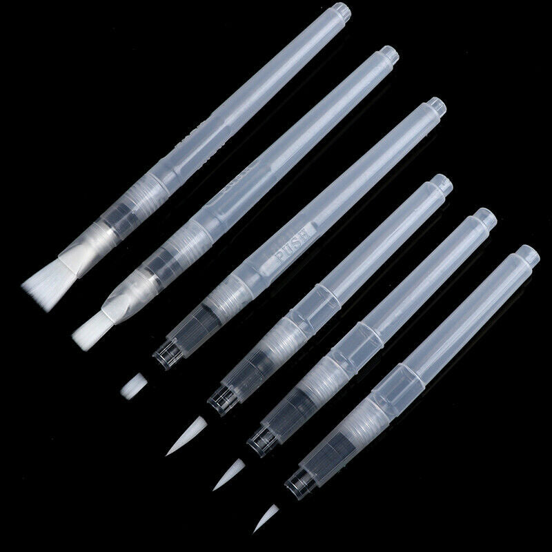 6Pcs refillable ink pen soft watercolor brushes for drawing painting art pe·q_DD