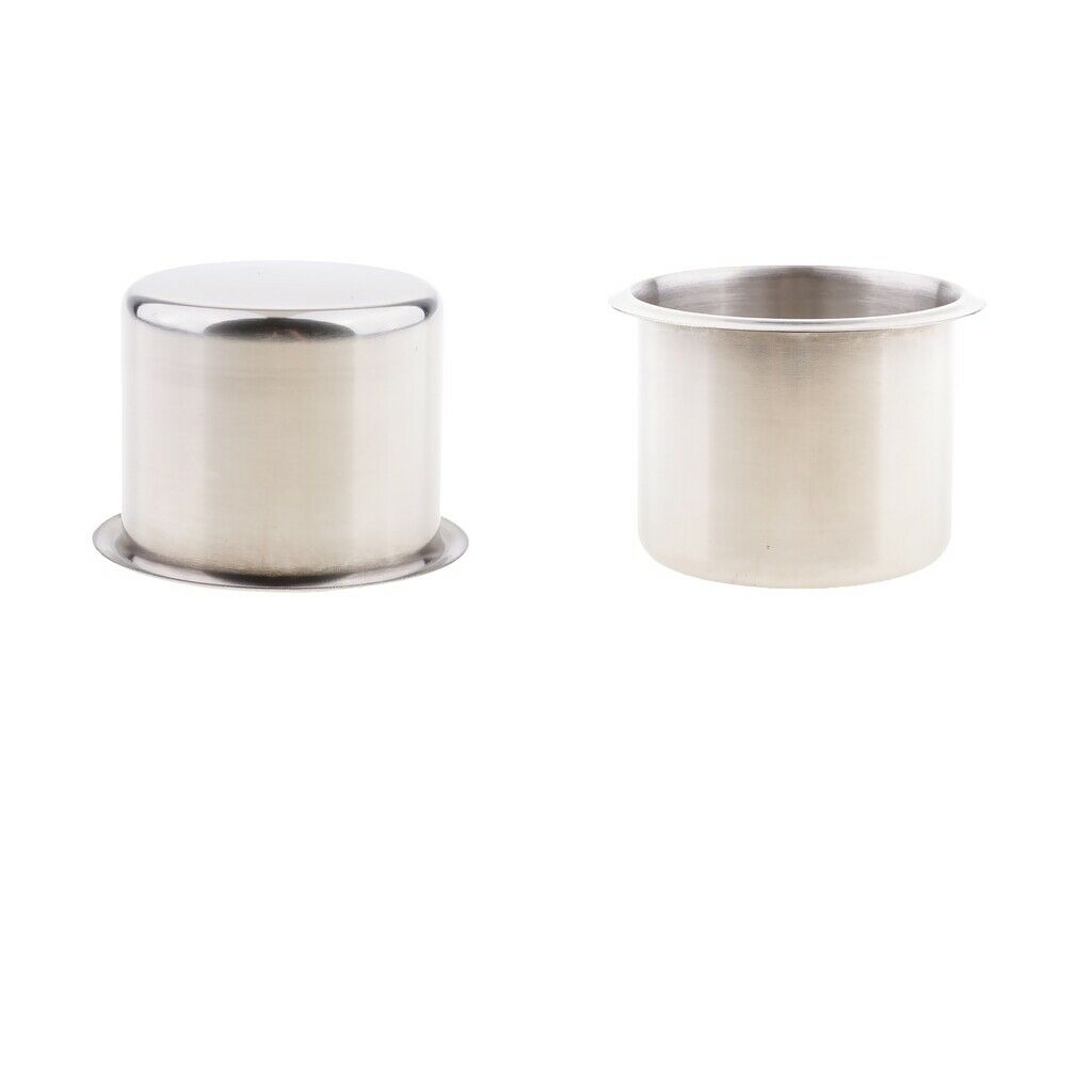 2x 2.68'' Stainless Steel Boat RV Camper Cup Drink Holder Easy Clean Up