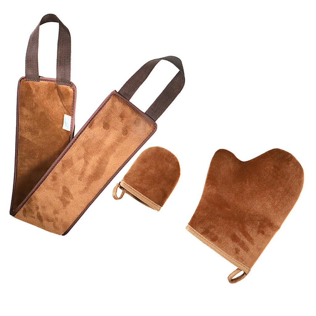 3PCS Self Tanning Mitt Applicator Kit Face Tan Mitt Washable Glove Tools Set