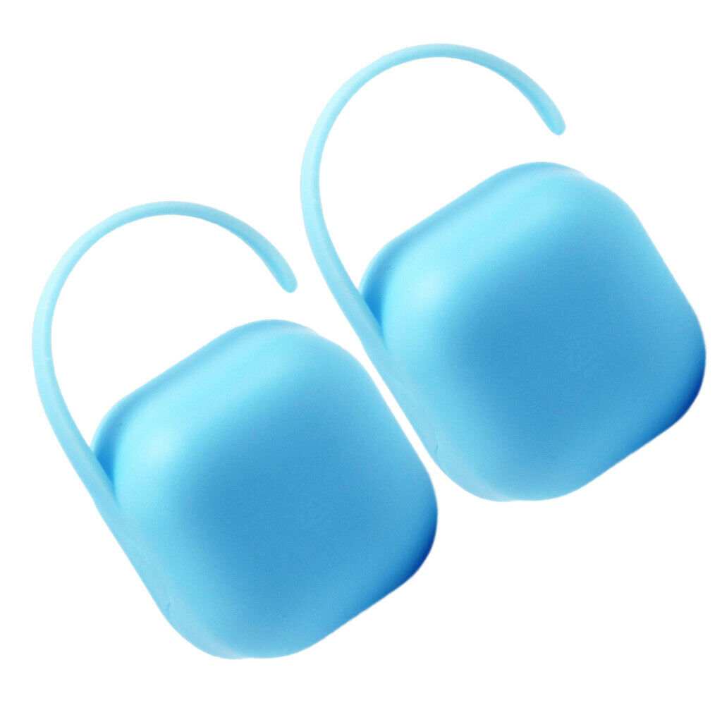 2x Pacifier Pacifier Container Holder Portable Travel Case Storage Blue