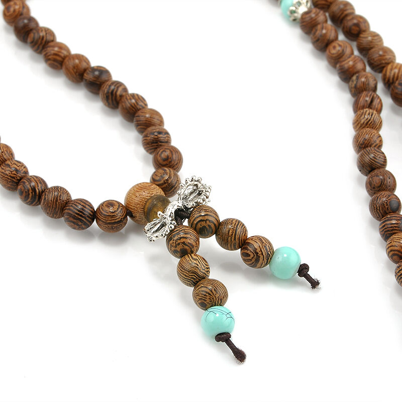 Beads Wooden Tibetan Buddhist Wenge Prayer Beads Mala Bracelet Buddha Rosary