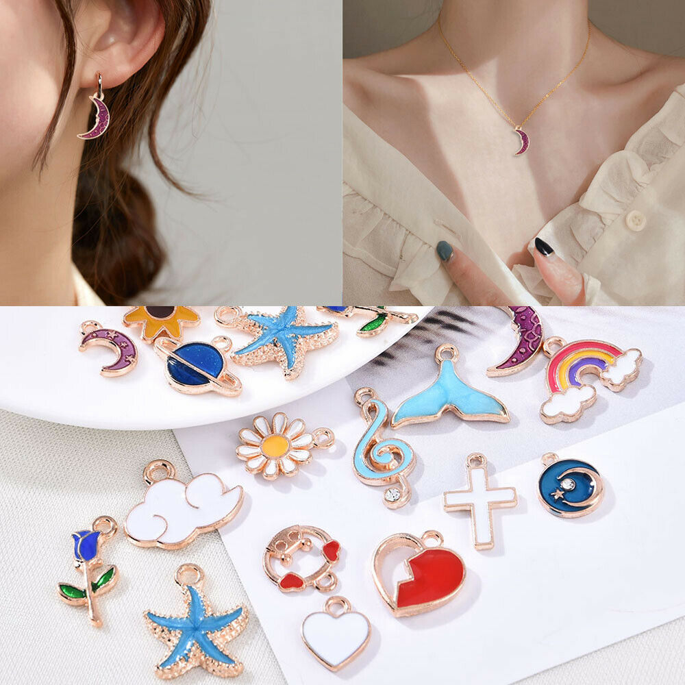 20Pcs/Set DIY Mixed Enamel Random Color Alloy Pendant Charms Jewelry Accessory