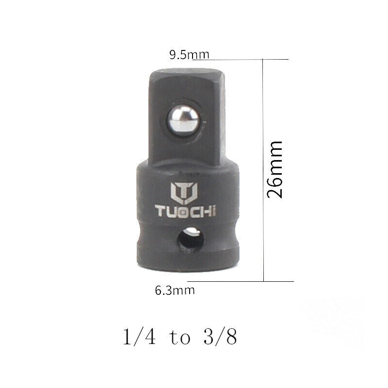 6Pcs Pneumatic 1-3/4-1/2-3/8-1/4 Vanadium Steel 50BV30 Sleeve Hand Tool Adapters
