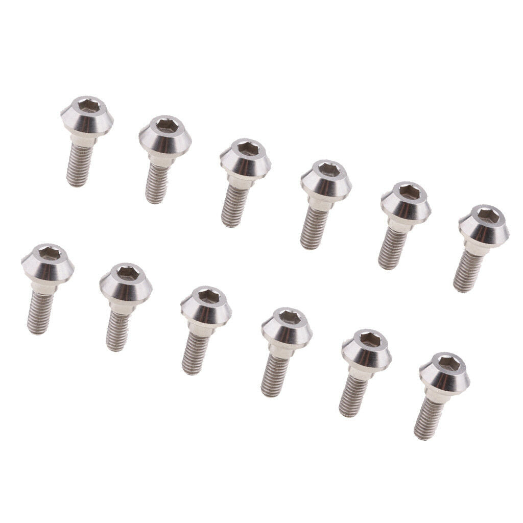 12 Pieces M6 x 20mm Titanium Disc Brake Rotor Bolts for Suzuki Yamaha R1 R6