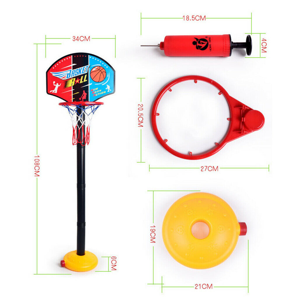 Portable Kids Basketball Stand Set Basket Hoop
