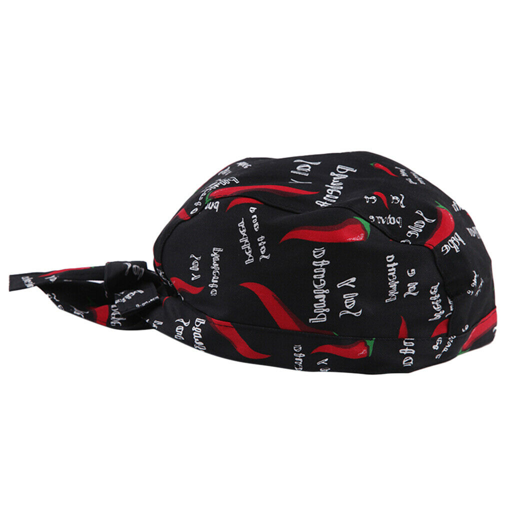 2PCS Chef Tie Back   Chef Headwrap Hat Bandana Hat for Coffee Shop
