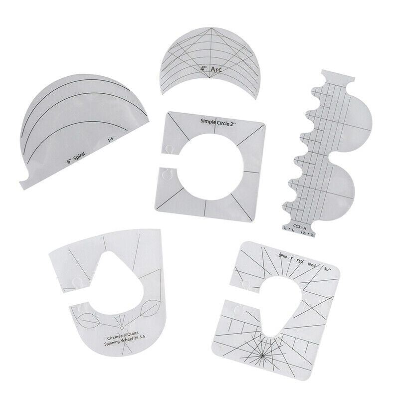 6Pcs Acrylic Ruler For Sewing Patchwork Quilting Yardstick DIY Motion Sew To_AU