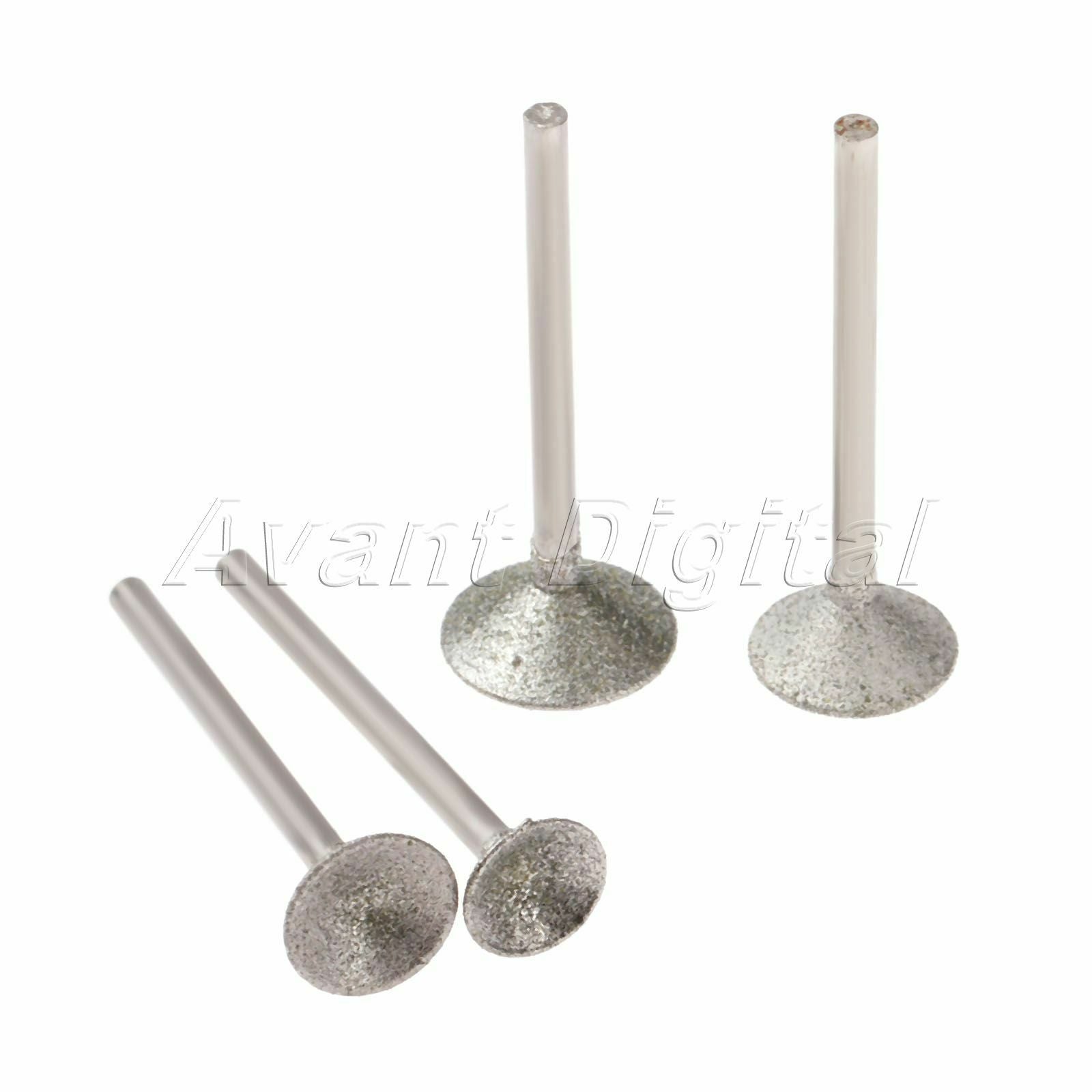4Pc 3mm/0.12inch Grinding Shank Bur Diamond Spherical Concave Head 45mm/1.77inch