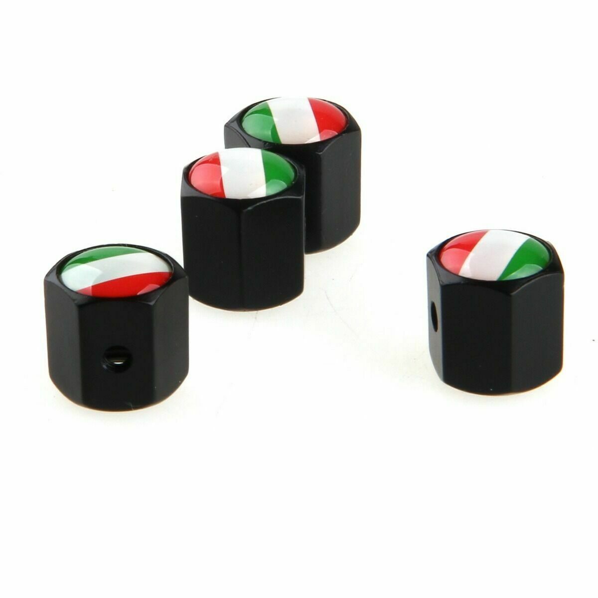 Anti Theft CAR Wheel Tire Valve Stem Air CAP Italy Italian Flag Stainless Steel