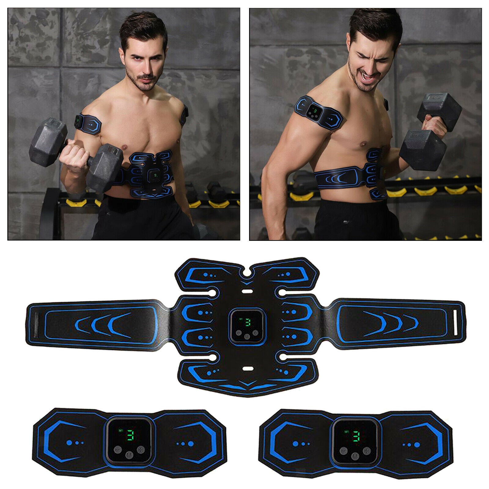 Rechargeable ABS Stimulator Muscle Abdominal Toning Belt AB Toner Massager