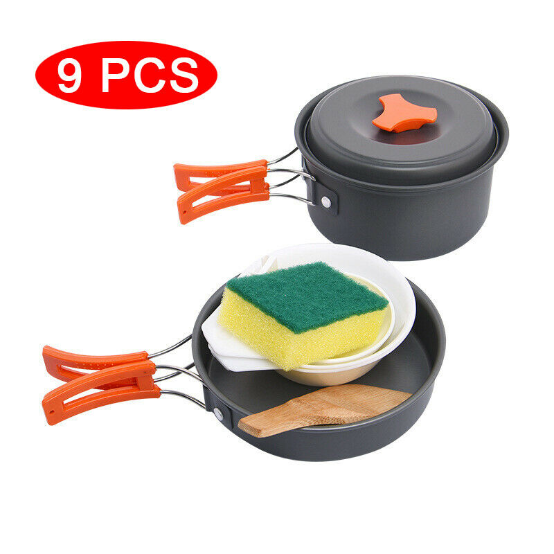 Camping Tableware Outdoor Cookware Set Pots Tourist Equipment Utensils HikinBDA