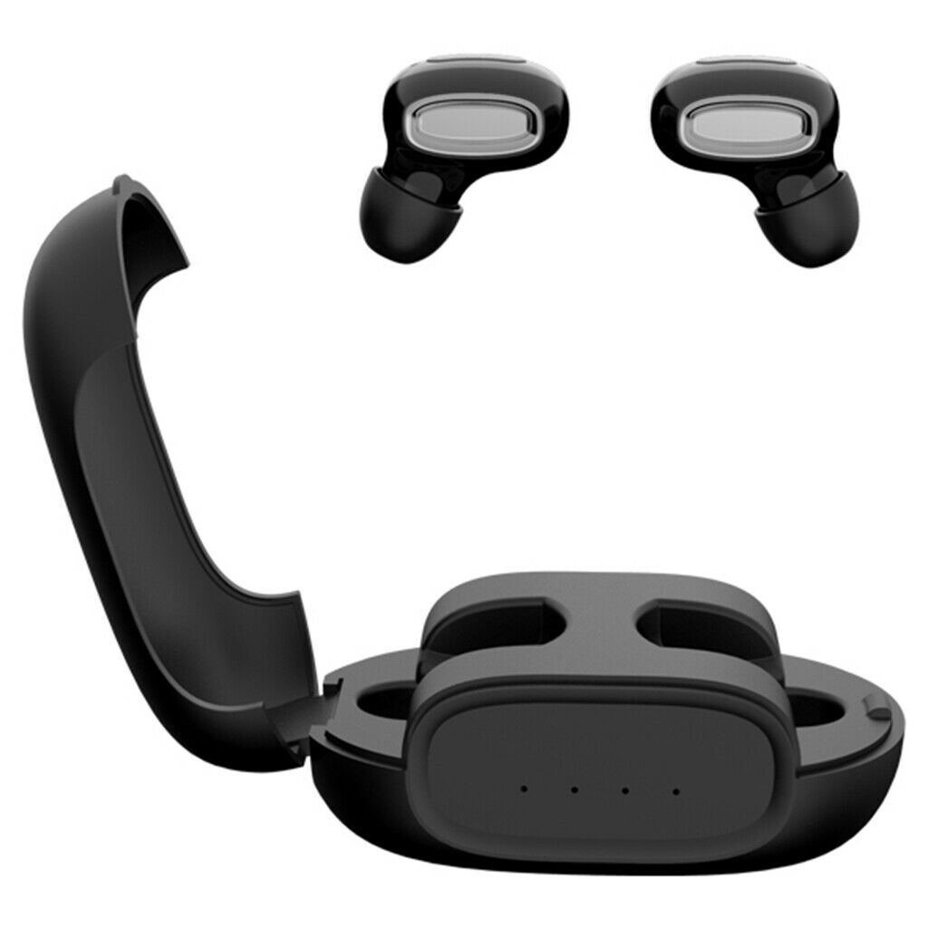 Wireless Earphones Double Ears Mini Stereo Bluetooth Headset Bass Black