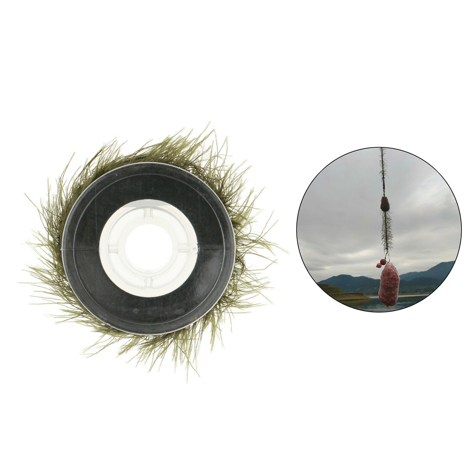 5M Seaweed Fishing Hook Rig Fishing Terminal Tackle Hair Rigs Dark Green