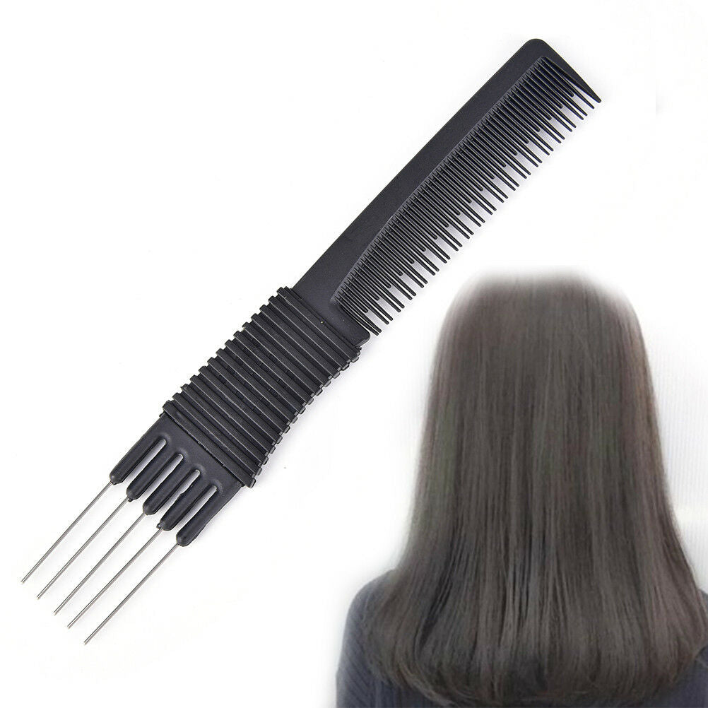 Double ends 2 Use Plastic Metal Hair Brushes Comb Barber Salon Tools Ed .l8