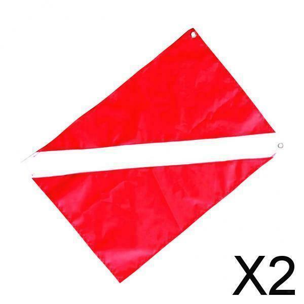 2X Red White Diver Down Flag Diving Equipment 50x35 Cm