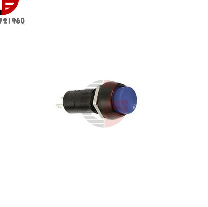 5PCS 250V 3A Blue Push Button Switch 12mm PBS-11B No Self-Lock ON/OFF Lock