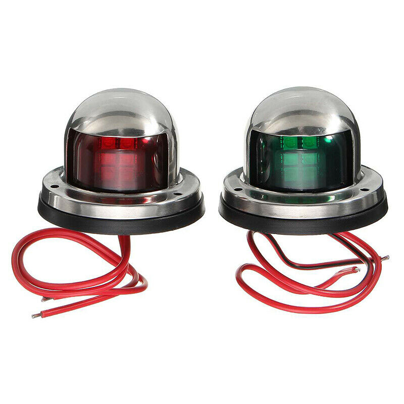 2X LED Bow Navigation Light Red Green Sailing Signal Light for Marine Boat_e Tt