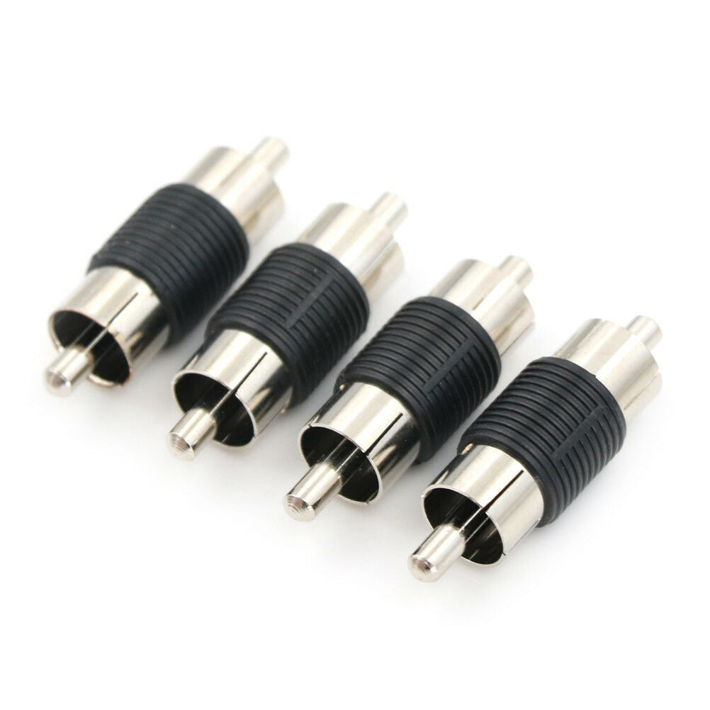 4pcs Straight AV RCA Male to Male Audio Video Connector Couplers Adapter .l8