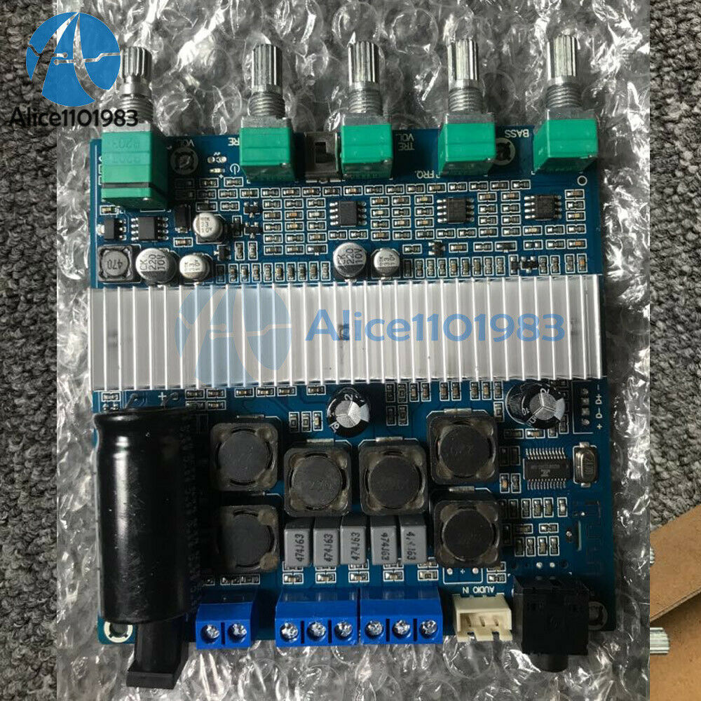 DC 12-24V Bluetooth 5.0 TPA3116D2 Digital Audio Amplifier Board 100W+50W+50W