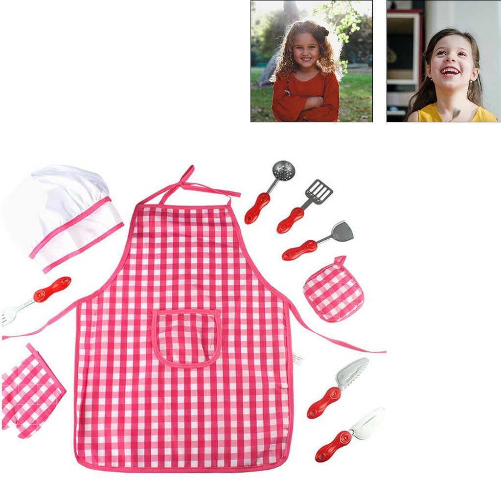 Chef Cook Role Costume Apron Dress Up Clothes Toys Kitchen Accessories Age