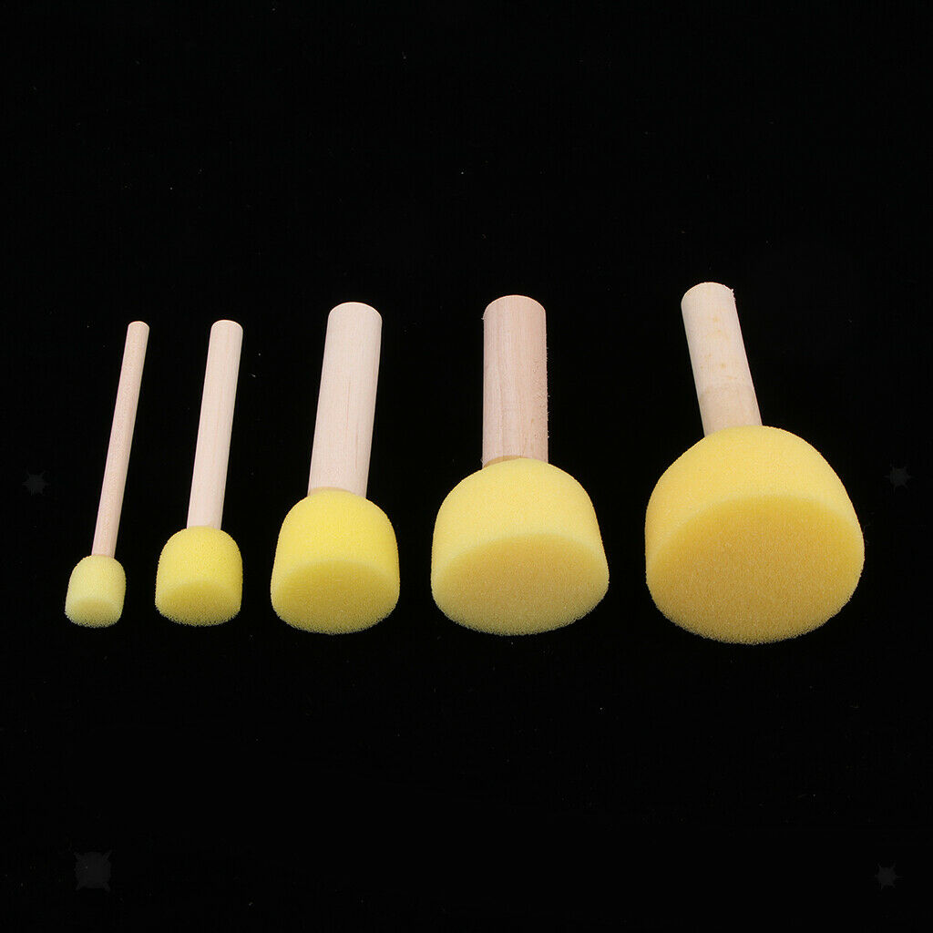 Prettyia 5pcs Kids Painting Sponge Foam Brushes Drawing Sponge Stippler
