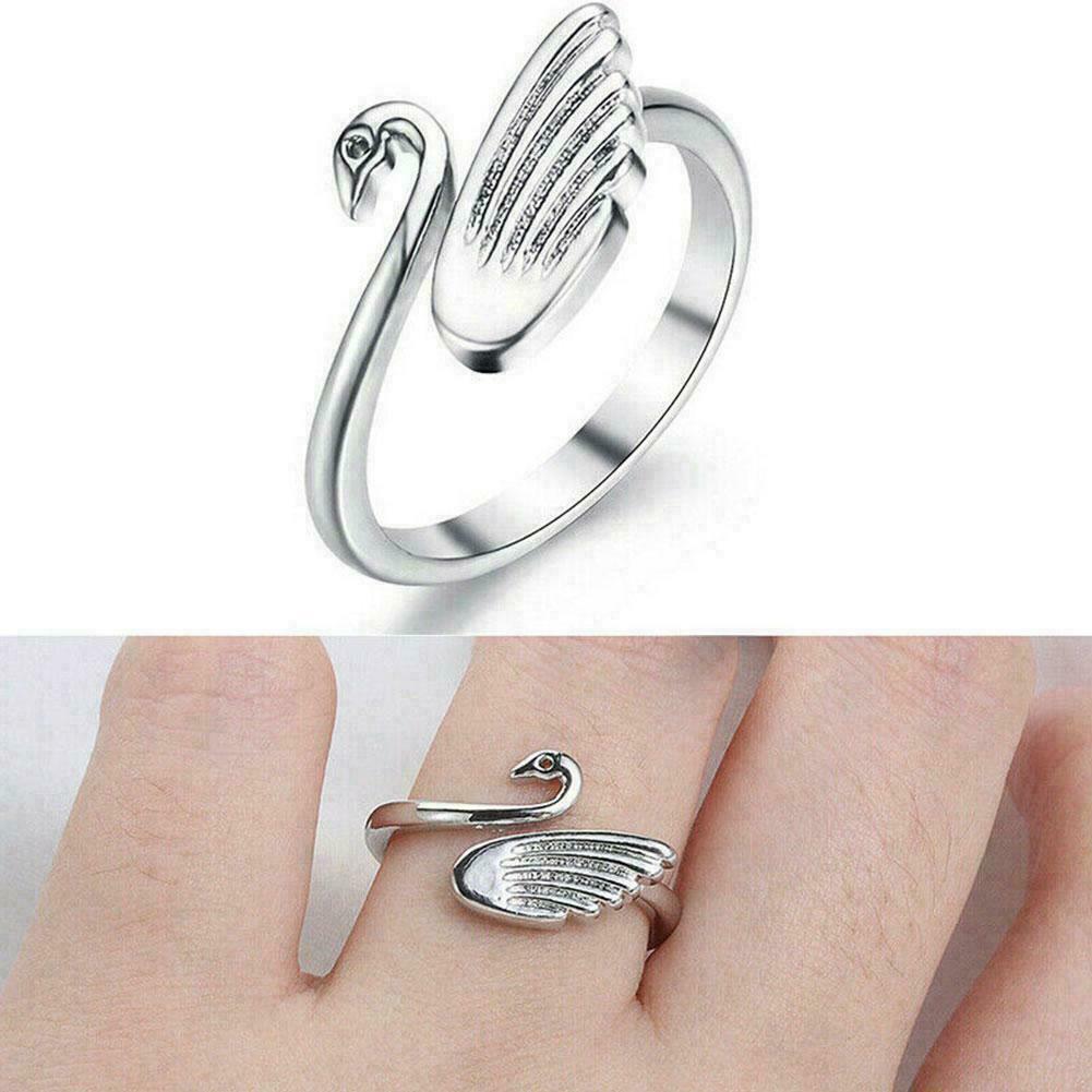 Swan Knitting Loop Crochet Ring Copper Knitting Ring Yarn Thimble Tool