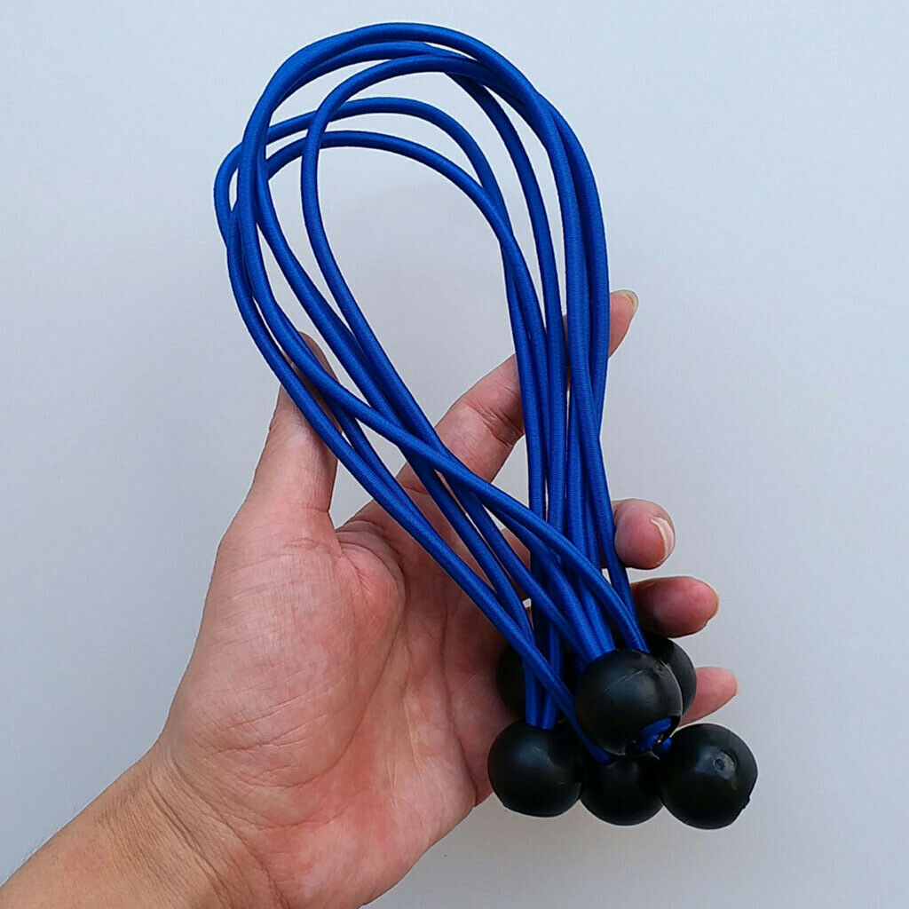 6 Pieces Heavy Duty Bungee Ball Cord Tarp Tent Tie Down Tope Blue 8 inch
