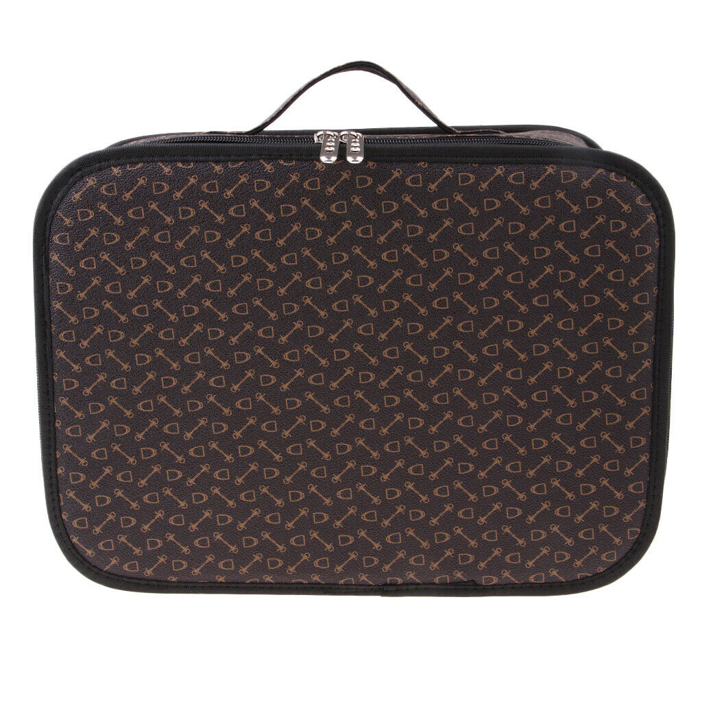 Leather Portable Larger Makeup Train Case Makeup Organizer Professional #A