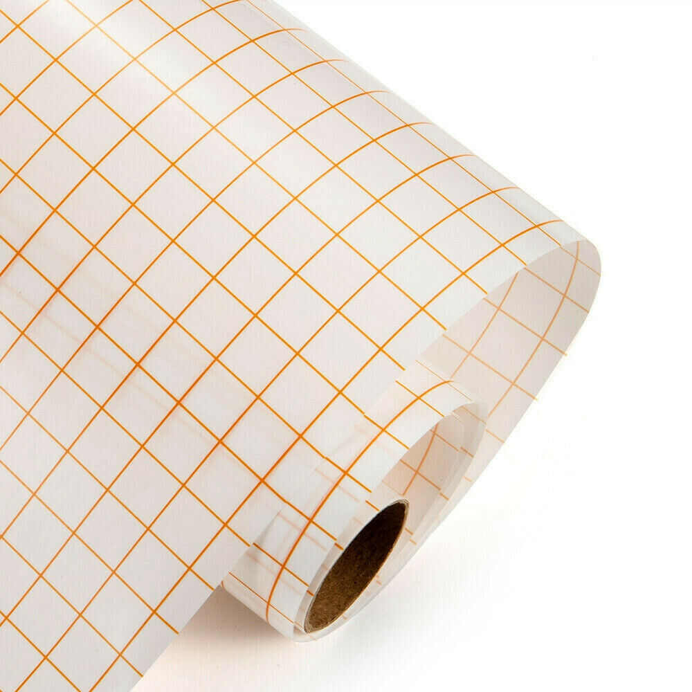 12 x 60 inch Vinyl Transfer Paper Tape Roll Cricut Adhesive Clear Alignment Grid